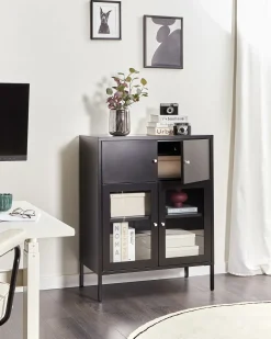 Credenza espositiva in vetro ESHOLT Metallo 80 cm Nero