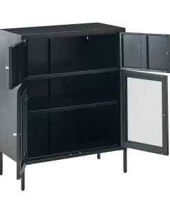 Credenza espositiva in vetro ESHOLT Metallo 80 cm Nero