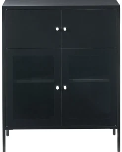 Credenza espositiva in vetro ESHOLT Metallo 80 cm Nero