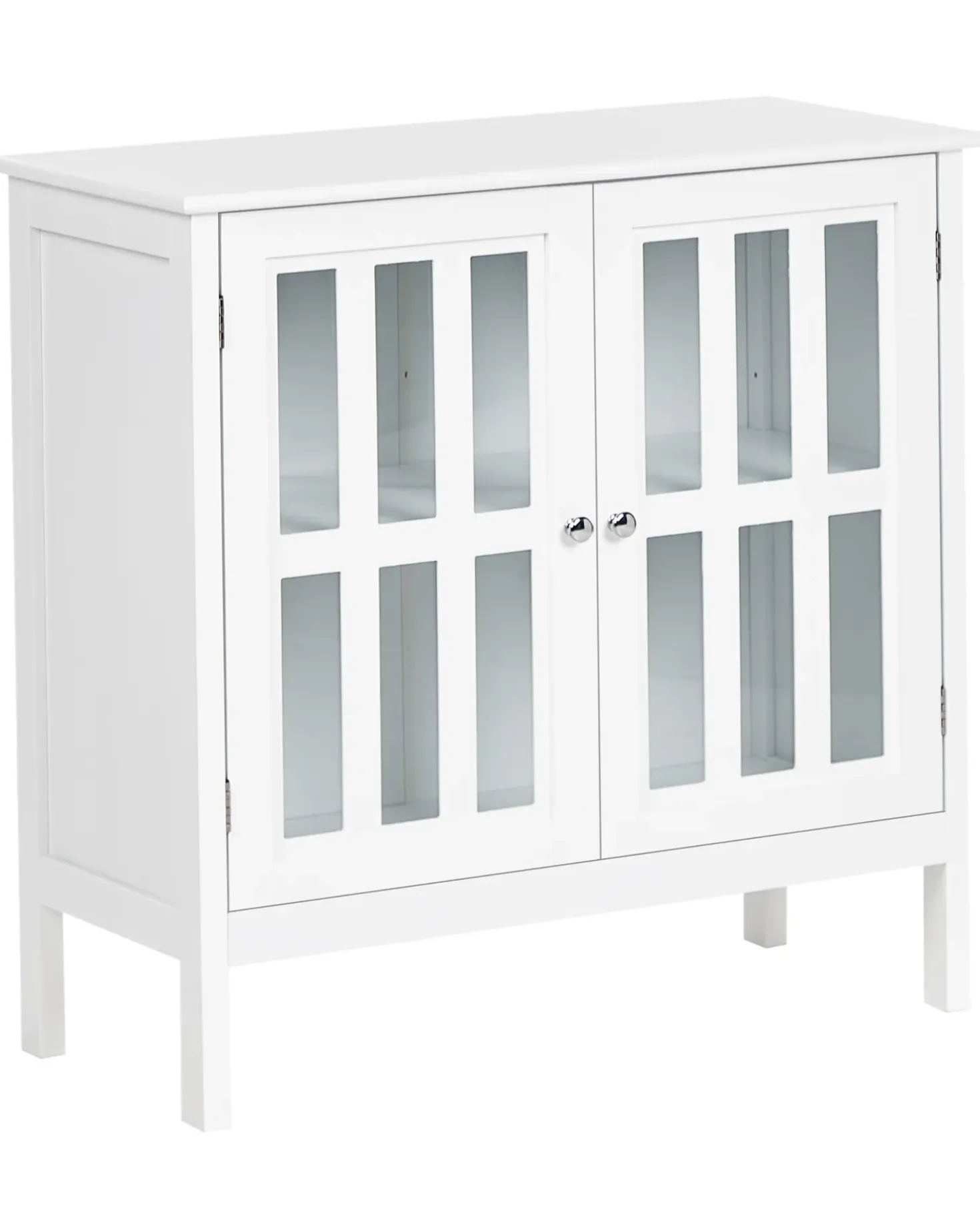 Credenza espositiva in vetro MIRAM 80 cm Bianco