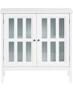 Credenza espositiva in vetro MIRAM 80 cm Bianco