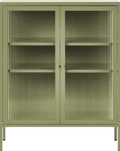 Credenza espositiva in vetro LERRYN Metallo 90 cm Verde