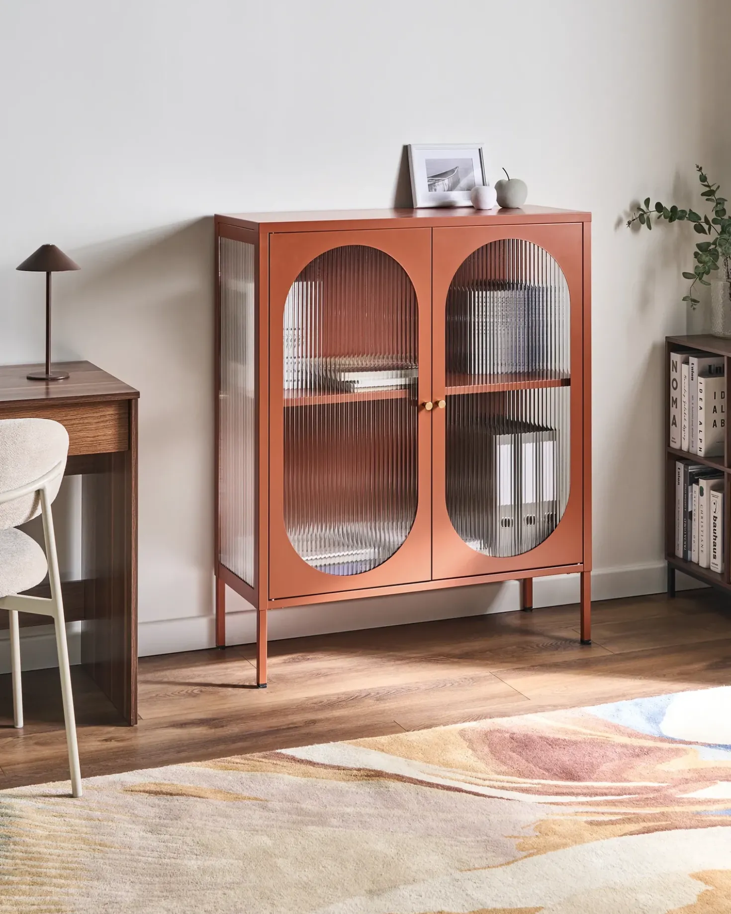 Credenza espositiva in vetro SARRE Metallo 90 cm Marrone dorato