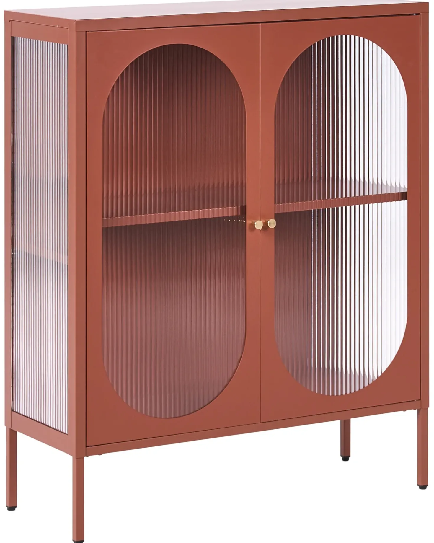 Credenza espositiva in vetro SARRE Metallo 90 cm Marrone dorato