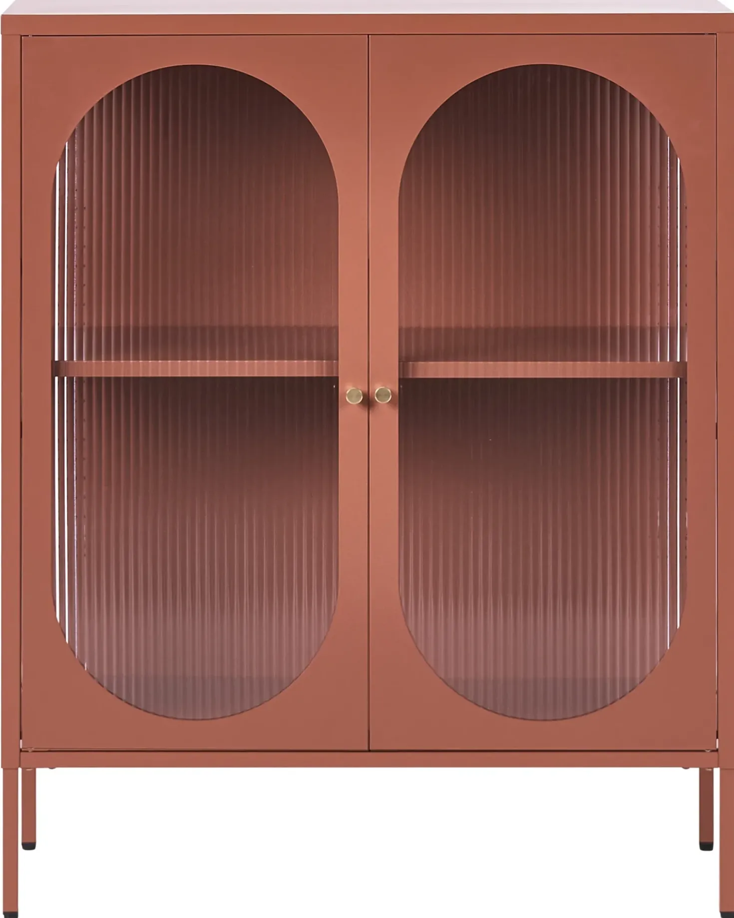 Credenza espositiva in vetro SARRE Metallo 90 cm Marrone dorato