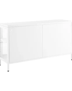 Credenza espositiva in vetro NEWPORT Metallo 115 cm Bianco