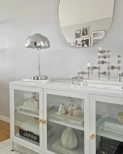 Credenza espositiva in vetro NEWPORT Metallo 115 cm Bianco