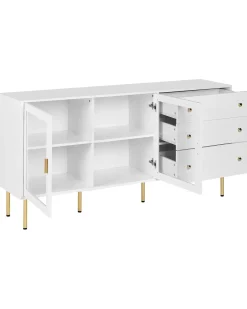 Credenza espositiva in vetro MILORA 160 cm Bianco
