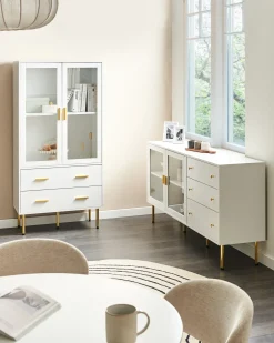 Credenza espositiva in vetro MILORA 160 cm Bianco