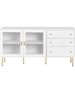 Credenza espositiva in vetro MILORA 160 cm Bianco