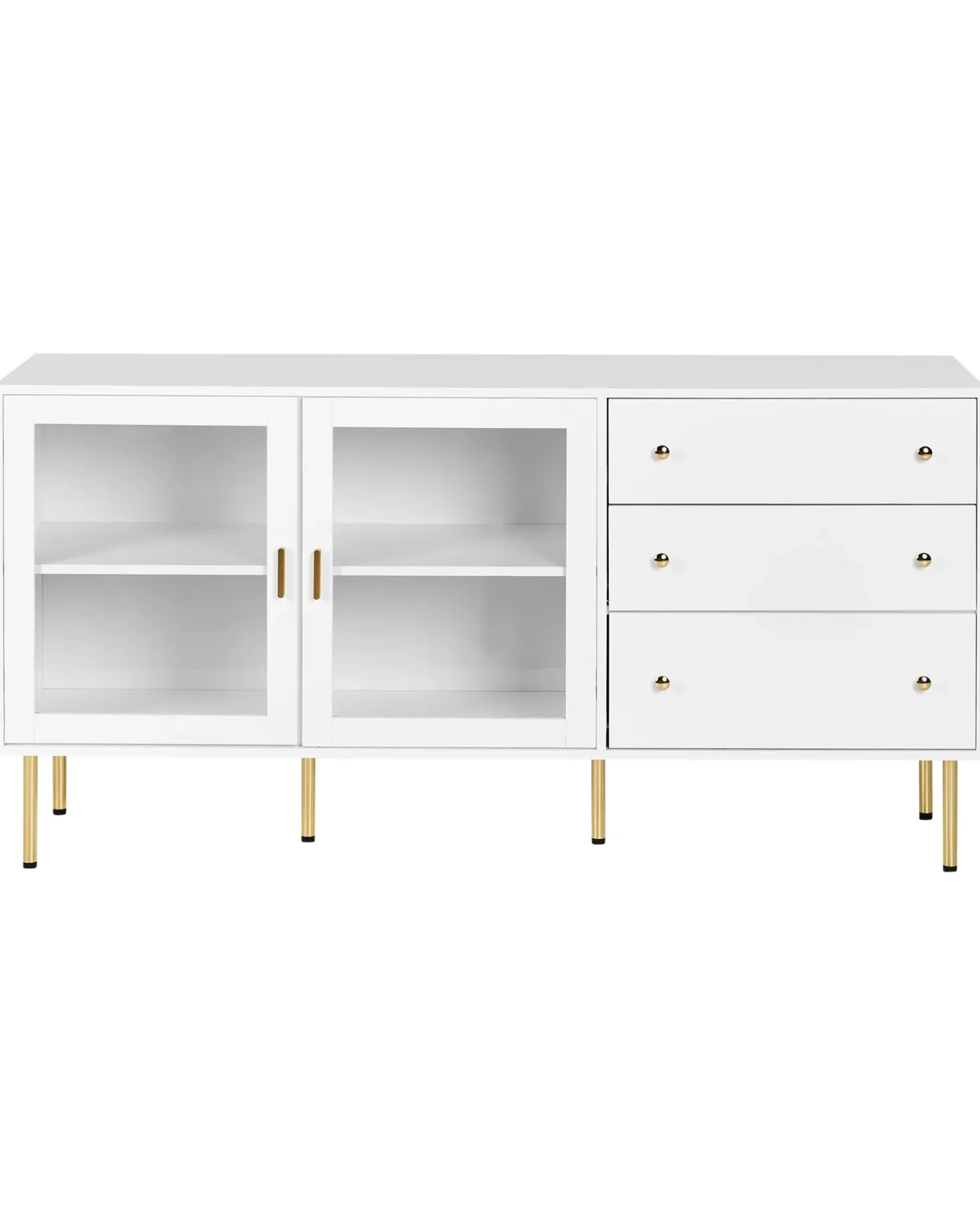 Credenza espositiva in vetro MILORA 160 cm Bianco