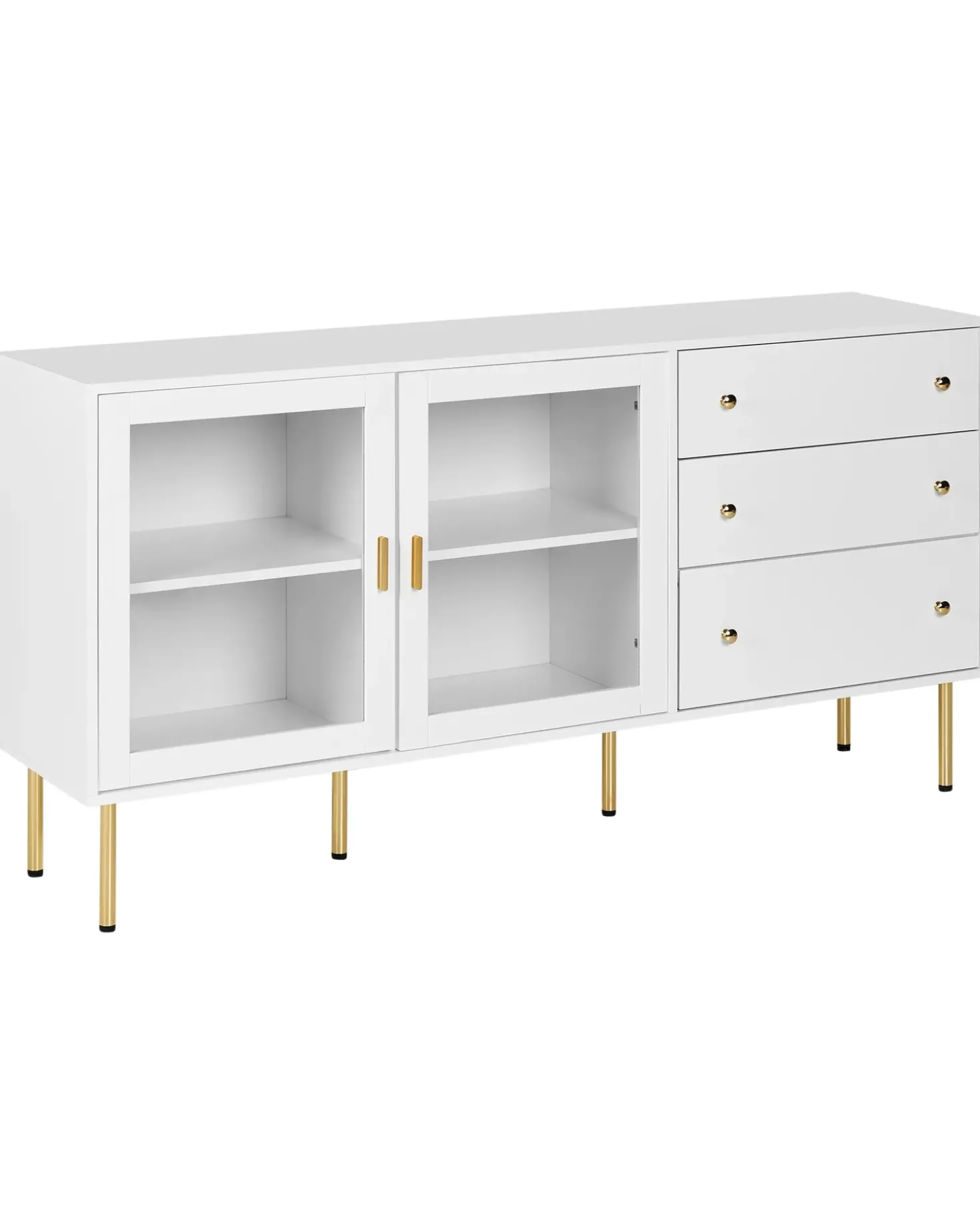 Credenza espositiva in vetro MILORA 160 cm Bianco