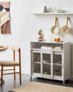 Credenza espositiva in vetro CRABTREE 86 cm Bianco