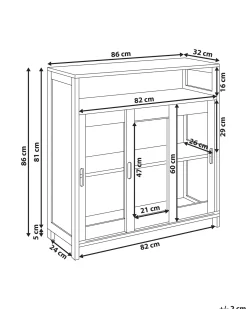 Credenza espositiva in vetro CRABTREE 86 cm Bianco