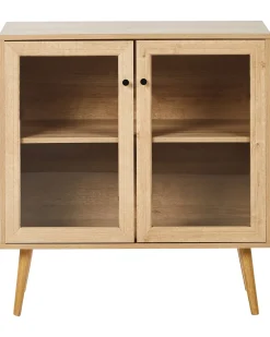 Credenza espositiva in vetro ALBANY 80 cm Marrone chiaro