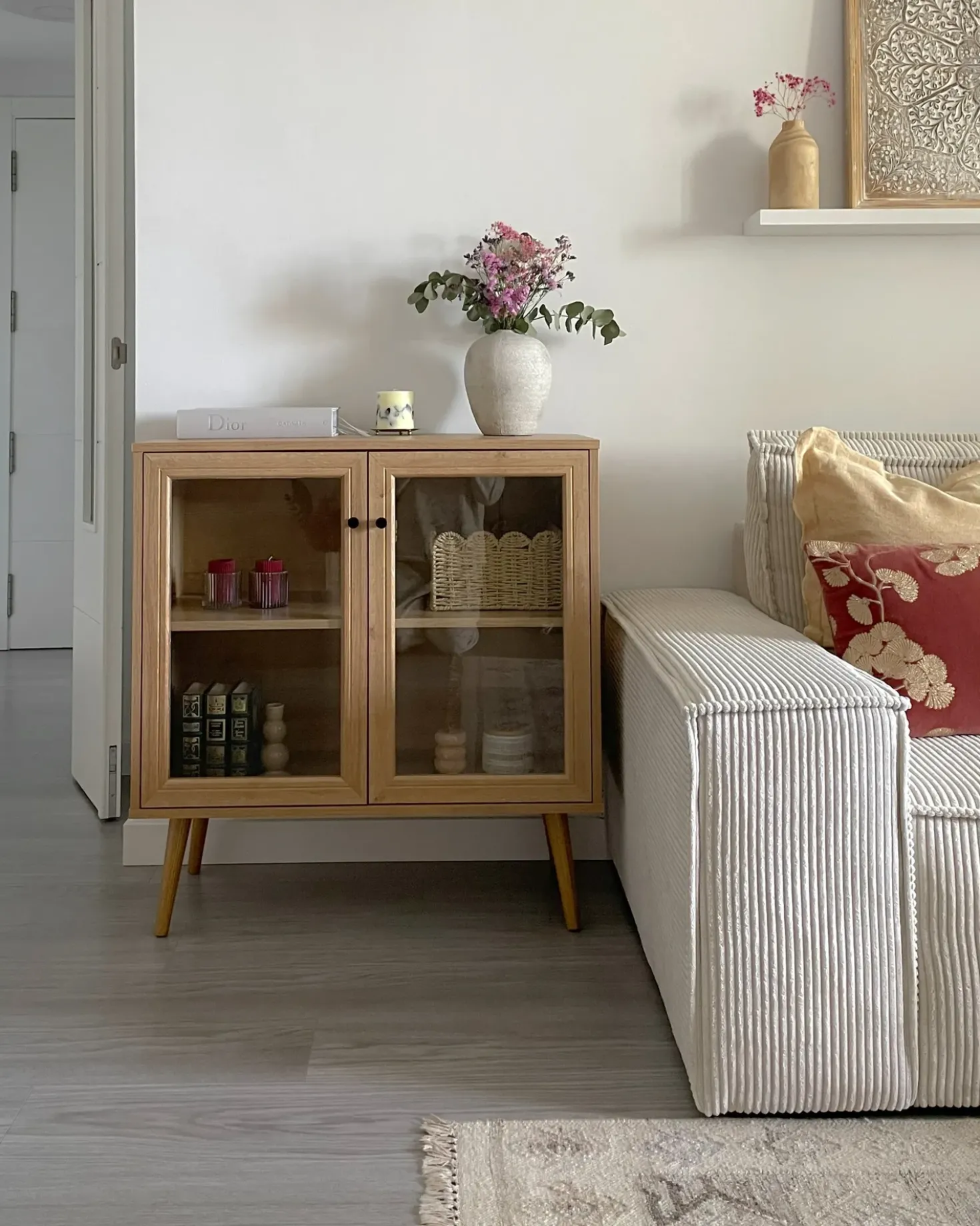 Credenza espositiva in vetro ALBANY 80 cm Marrone chiaro