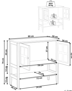 Credenza espositiva in vetro con ripiano INLET 80 cm Bianco