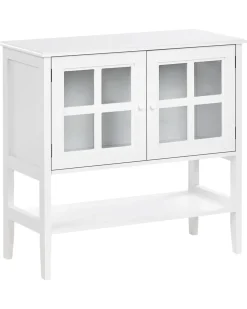 Credenza espositiva in vetro con ripiano INLET 80 cm Bianco