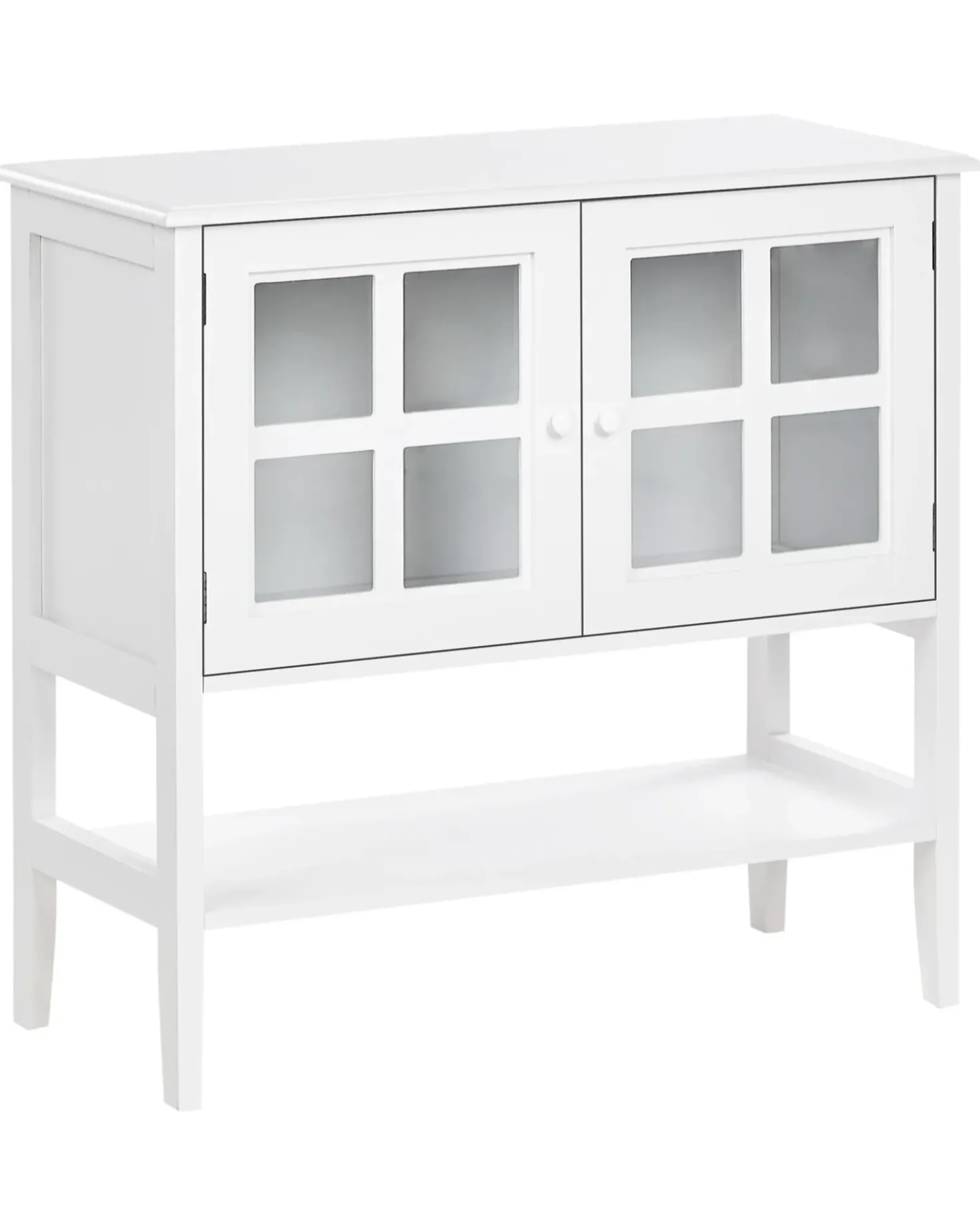 Credenza espositiva in vetro con ripiano INLET 80 cm Bianco