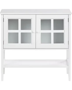 Credenza espositiva in vetro con ripiano INLET 80 cm Bianco