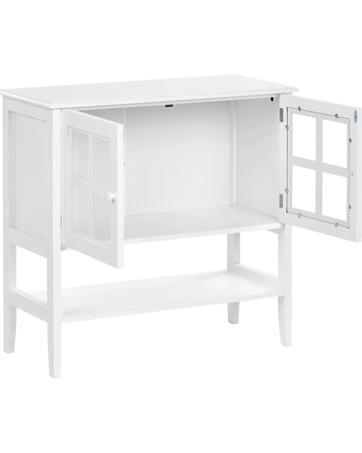 Credenza espositiva in vetro con ripiano INLET 80 cm Bianco