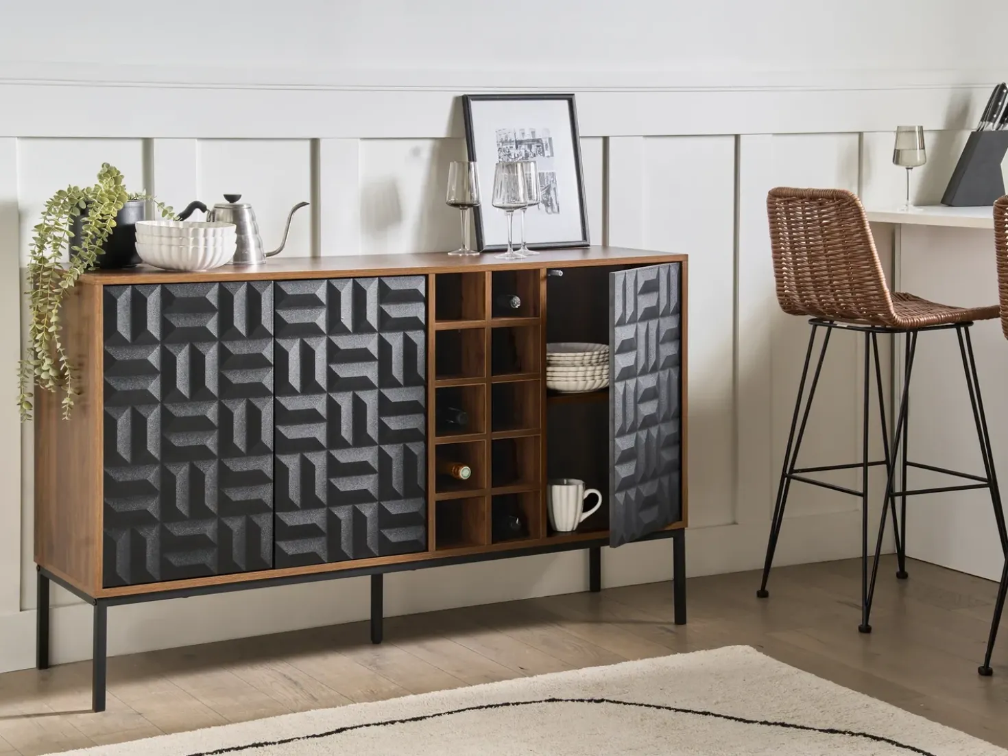 Credenza portavini CARAQUET Marrone scuro