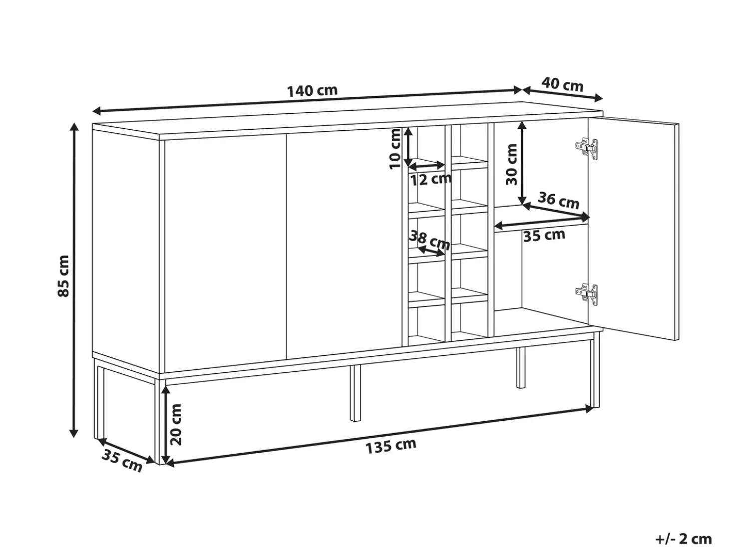 Credenza portavini CARAQUET Marrone scuro