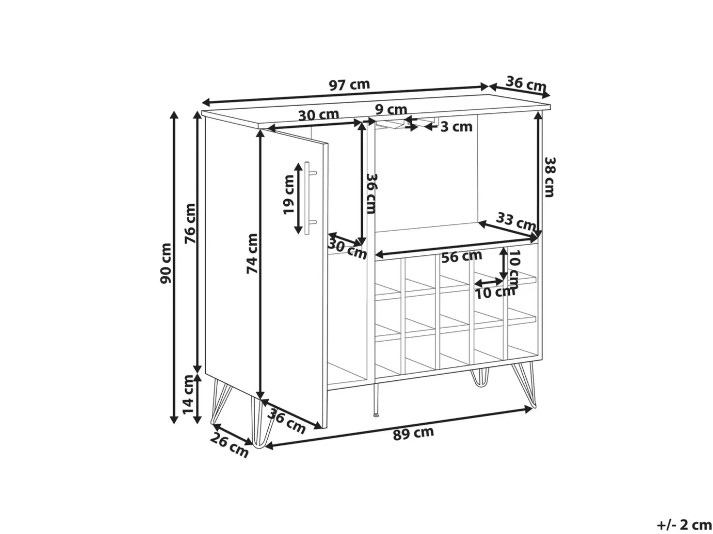 Credenza portavini ELISTON Marrone chiaro