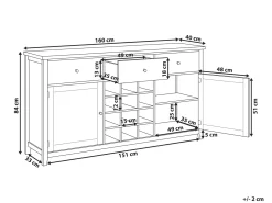 Credenza portavini LUCASTON Bianco