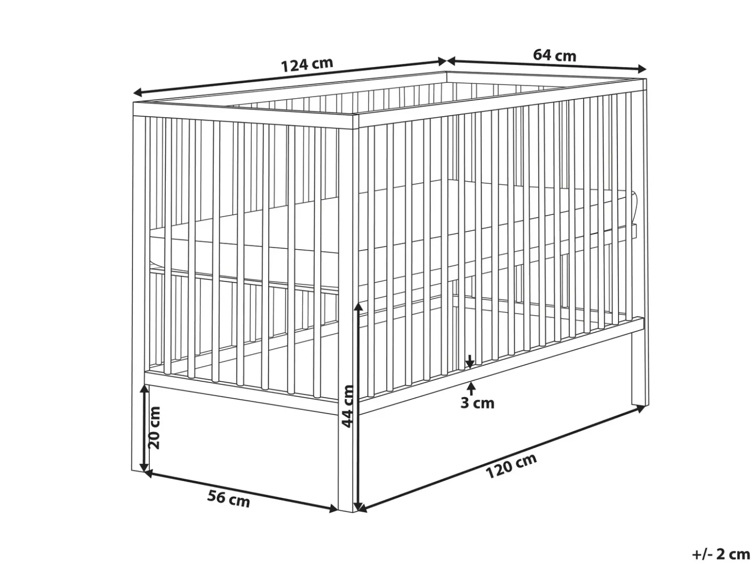 Culla per bambini Legno di pino BELENGER 60 x 120 cm Marrone chiaro