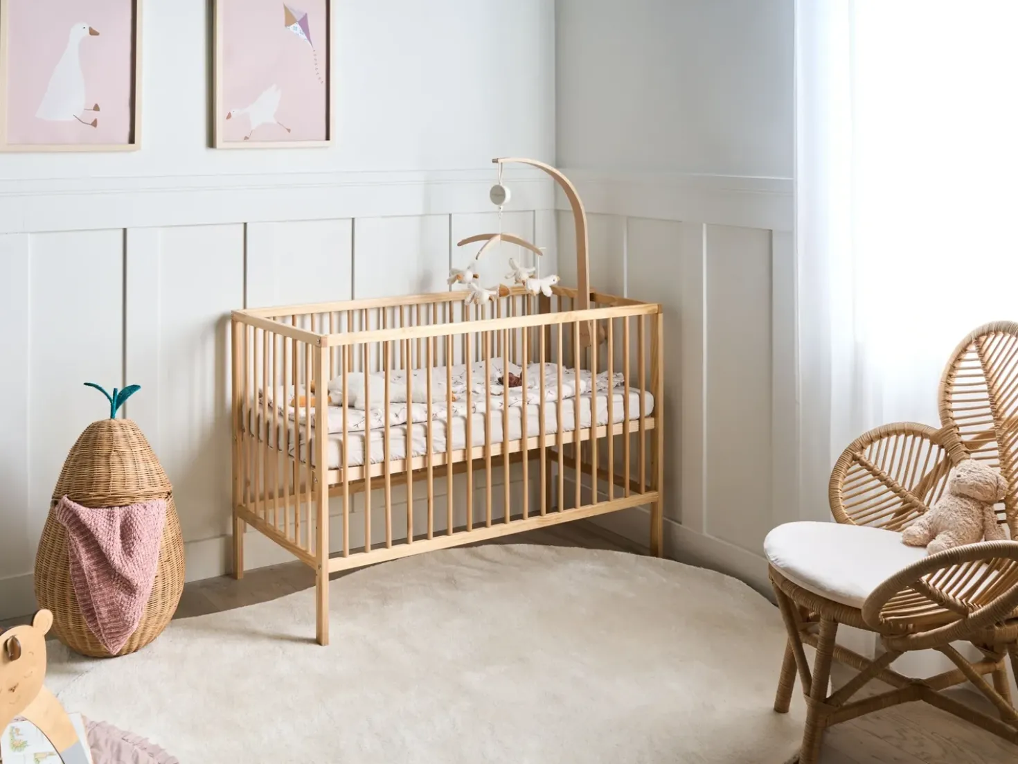 Culla per bambini Legno di pino BELENGER 60 x 120 cm Marrone chiaro