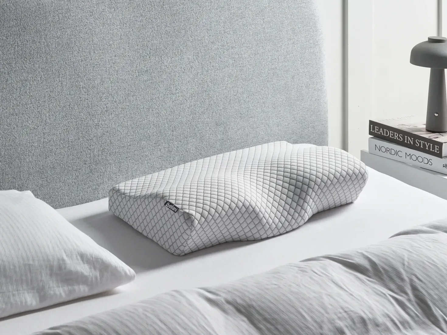 Cuscino da letto ELGON Basso Schiuma memory 30 x 50 cm Bianco