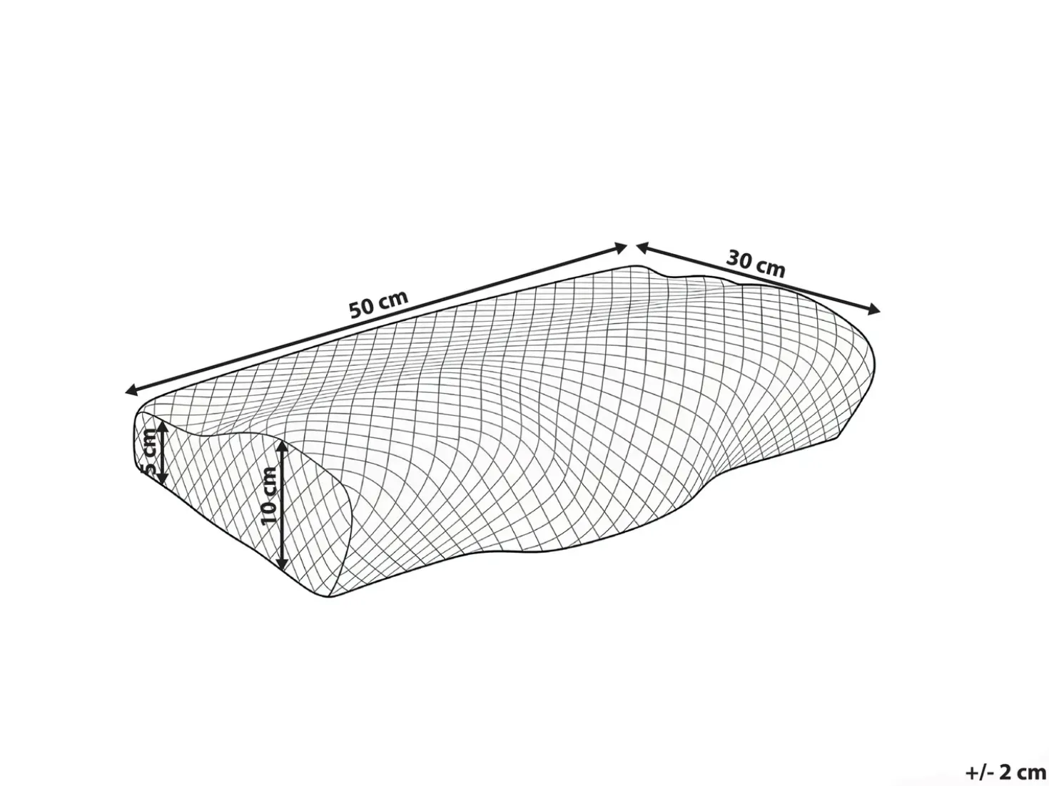Cuscino da letto ELGON Basso Schiuma memory 30 x 50 cm Bianco