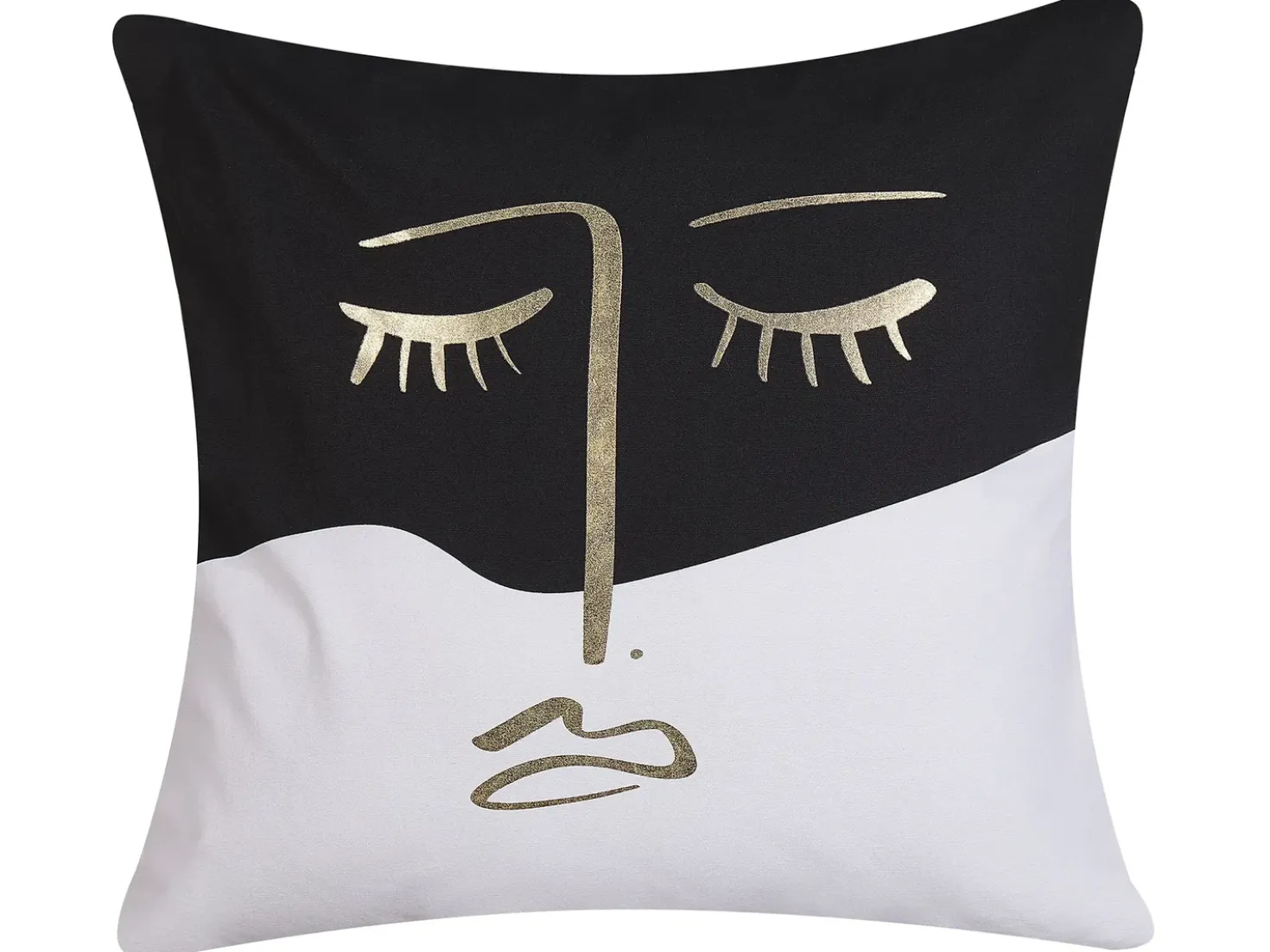 Cuscino decorativo ABELIA Cotone 45 x 45 cm Nero/Bianco Trama astratta