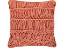 Cuscino decorativo AKKOY Cotone 45 x 45 cm Arancione Trama geometrica