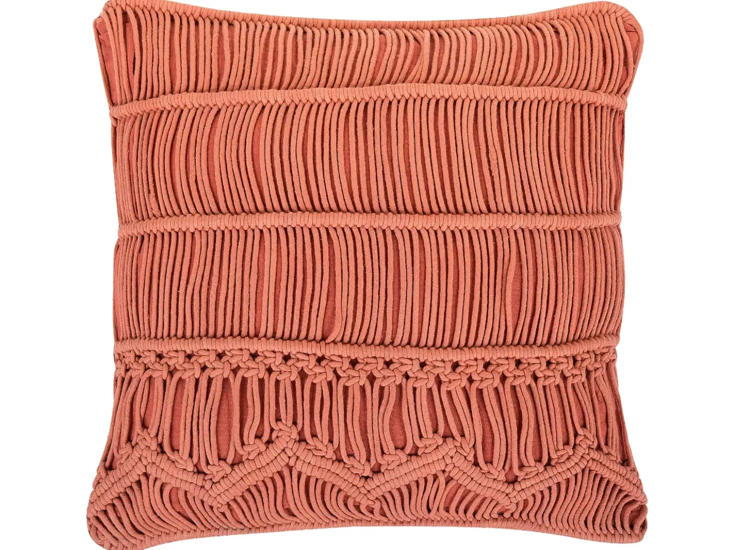 Cuscino decorativo AKKOY Cotone 45 x 45 cm Arancione Trama geometrica