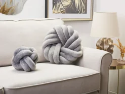 Cuscino decorativo AKOLA Velluto 30 x 30 cm Grigio Tinta unita