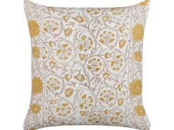 Cuscino decorativo AMARA Cotone 45 x 45 cm Giallo Trama floreale