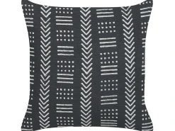 Cuscino decorativo BENZOIN Cotone 45 x 45 cm Nero Trama geometrica