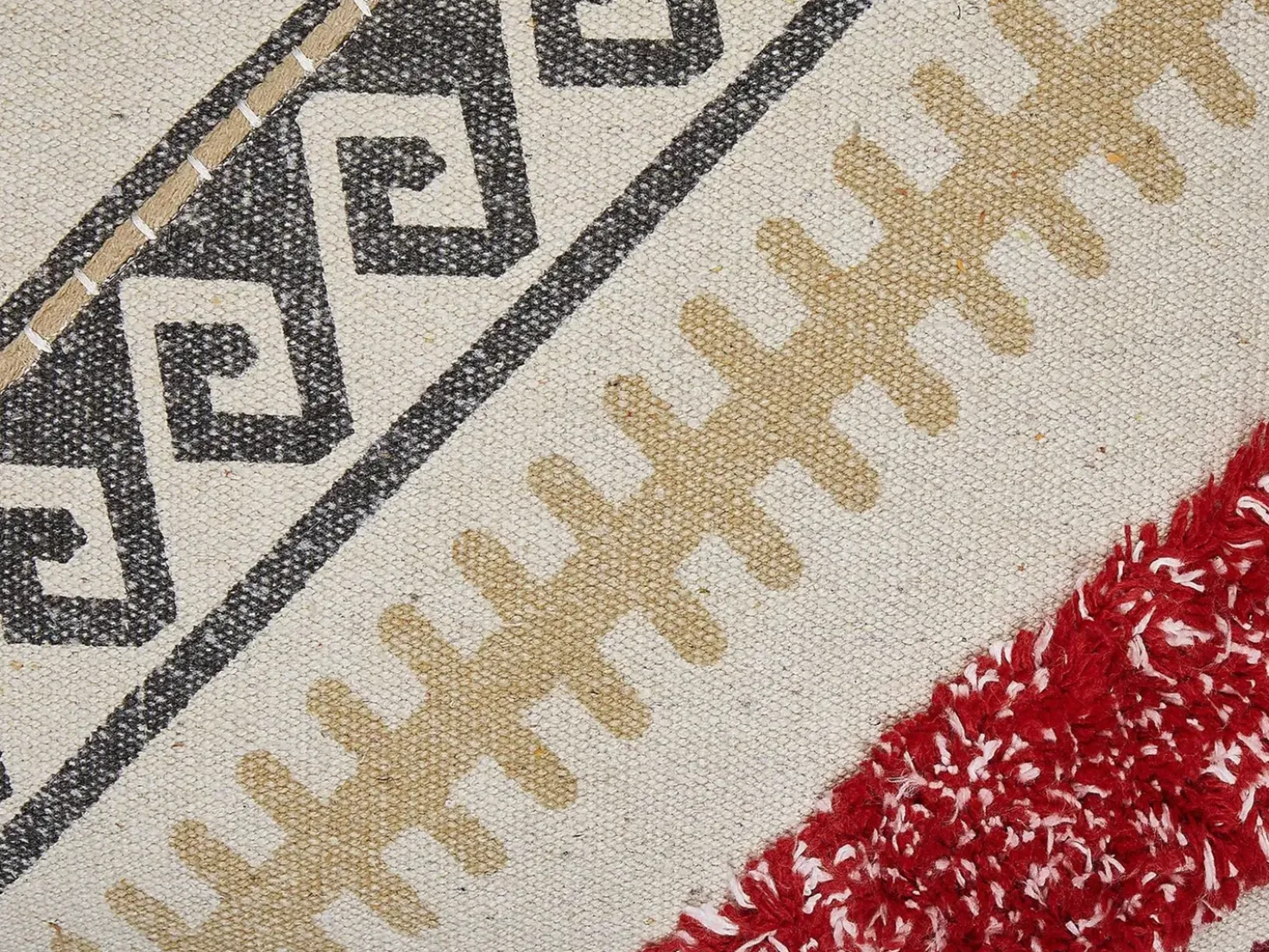 Cuscino decorativo BETULA Cotone 30 x 50 cm Beige Trama geometrica