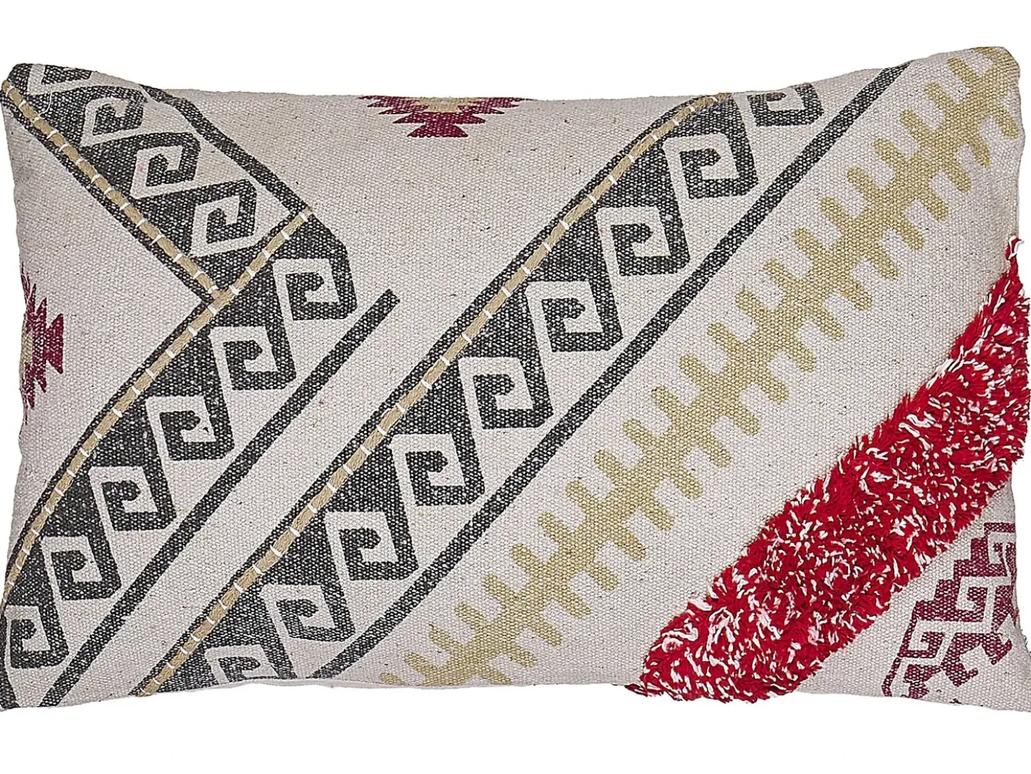 Cuscino decorativo BETULA Cotone 30 x 50 cm Beige Trama geometrica