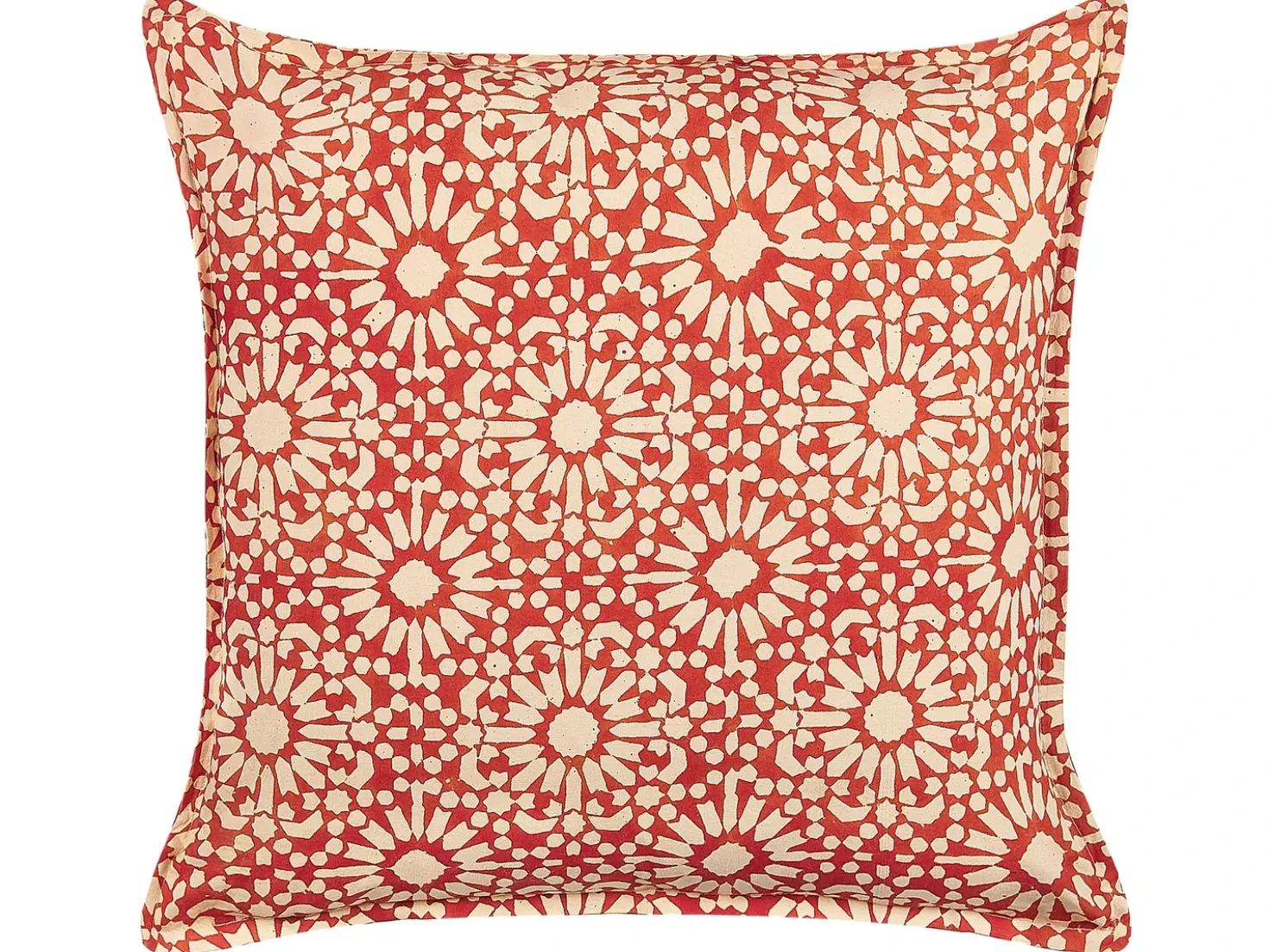Cuscino decorativo CEIBA Cotone 45 x 45 cm Rosso Trama geometrica