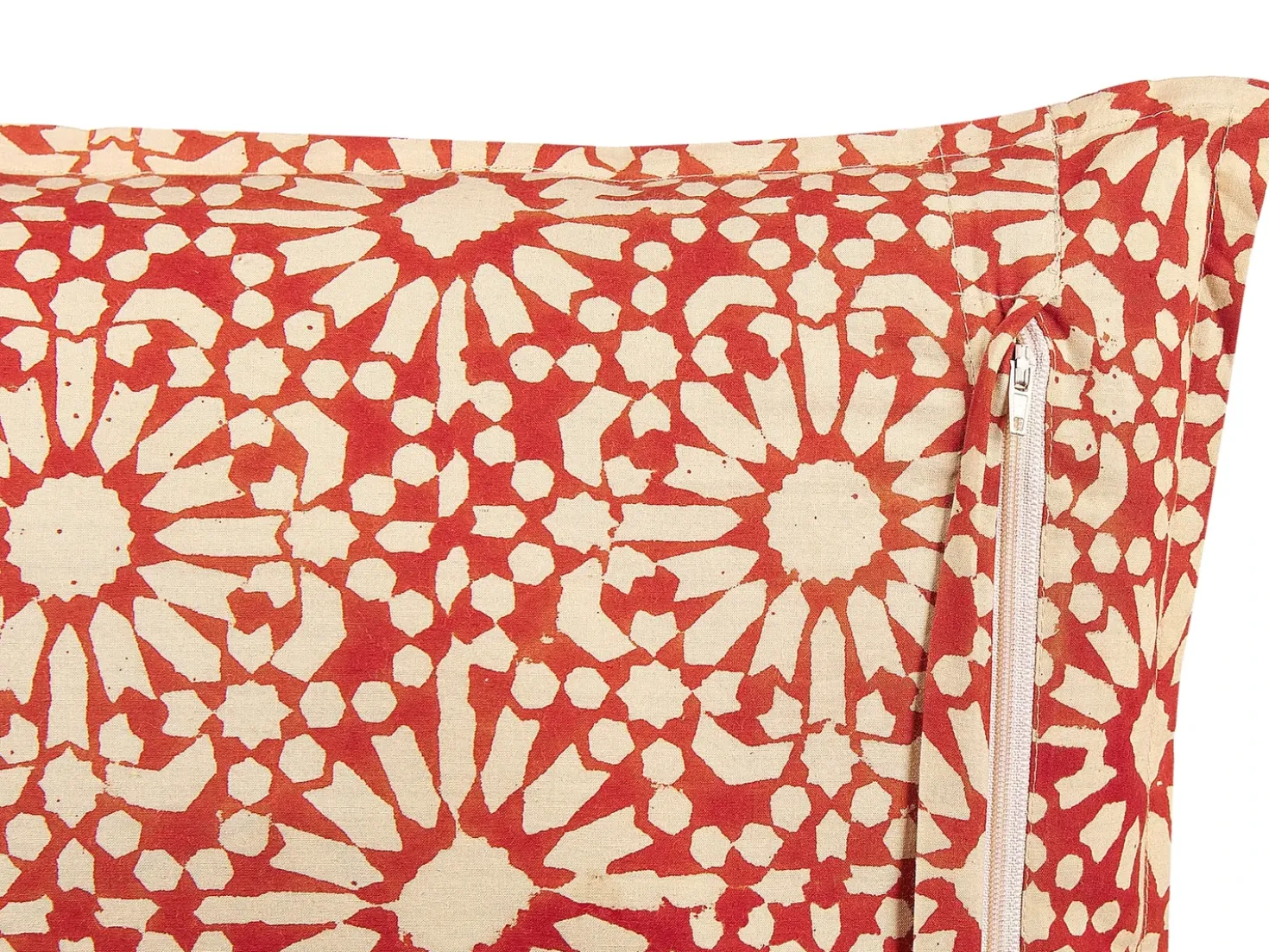 Cuscino decorativo CEIBA Cotone 45 x 45 cm Rosso Trama geometrica