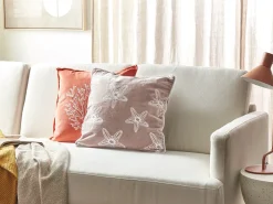 Cuscino decorativo CERAMIUM Velluto 45 x 45 cm Rosa pastello Trama floreale