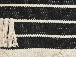 Cuscino decorativo CHITTOOR Cotone 50 x 50 cm Nero Trama geometrica