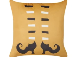 Cuscino decorativo COVASNA Velluto 45 x 45 cm Arancione Trama astratta