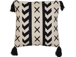 Cuscino decorativo DEADNETTLE Cotone 45 x 45 cm Beige Trama geometrica