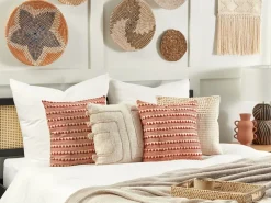 Cuscino decorativo DEGLUPTA Cotone 45 x 45 cm Rosso Trama Chevron