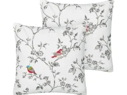 Cuscino decorativo DILLENIA Cotone 45 x 45 cm Bianco