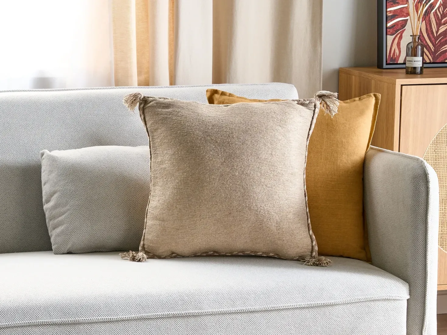 Cuscino decorativo ERIGERON Iuta 45 x 45 cm Beige Tinta unita